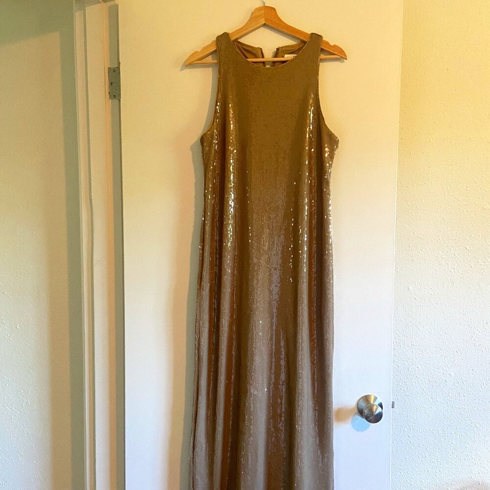 Banana Republic Stretch Sequin Maxi Dress